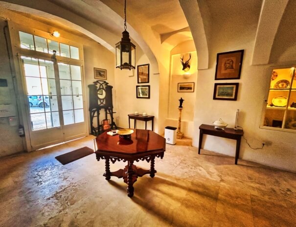 The entrance hall inside a palazzo in Mdina, Malta