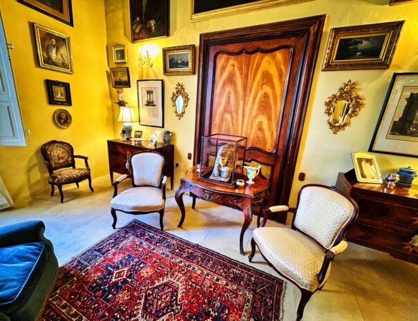 An ornate room inside a palazzo in Mdina, Malta