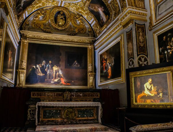 The two Caravaggio paintings in St John's Co-Cathedral