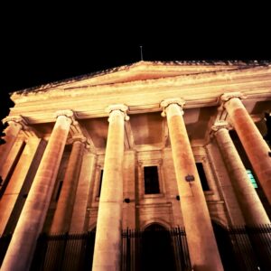 The Law Courts in Valletta at night