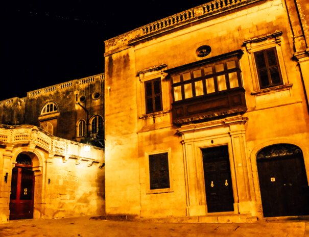 Streets of Mdina at night