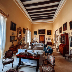The drawing room of a palazzo