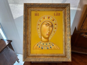 A replica of Our Lady of Philermos in the speaker’s office in Valletta.