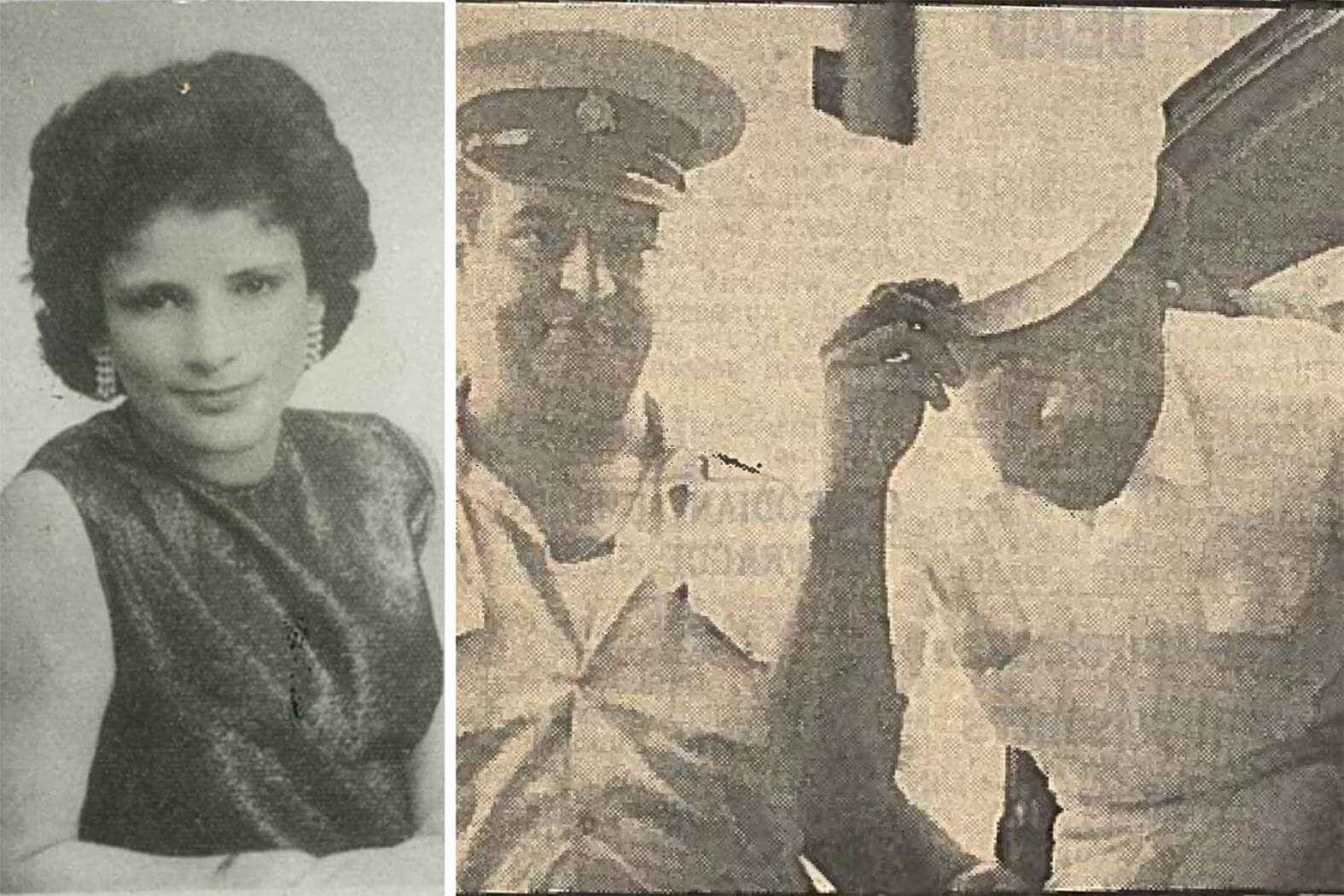 Maria Grech and the US sailor who was accused of murdering her, Huston Eugene Featherstone Jnr.