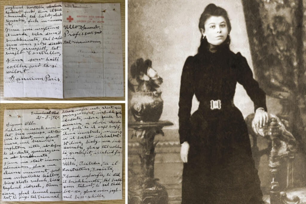 The signed note from Ġovanni Paris, the killer of Luigia Camenzuli (right)