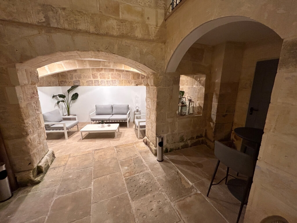 The bakery area in the courtyard of Palazzo Bettina