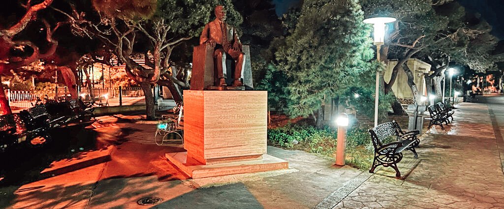 Joseph Howard statue in Howard Gardens, Mdina